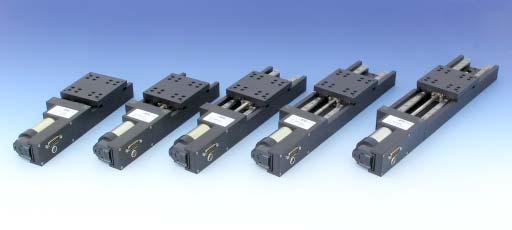 Introduction Figure 2: M-403 linear stage versions (from left): M-403.1PD, M-403.2PD, M-403.4PD, M-403.6PD and M-403.8PD provide travel ranges from 25 to 200 mm 1.