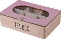5082525 h 23 x 23 cm Porta the scandy naturale/rosa in legno SCANDY Natural/pink wood tea box