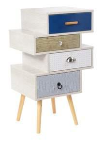 8010402806904 168,00 1/1CAT 36232 80x39x75 Mobiletti 4 cassetti PEDDY PEDDY Small cabinets with 4 drawers Grigio - Blu - Bianco Grey