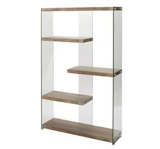 Natural color + Tempered Glass Shelves in MDF - sides in tempered glass 8010402813667