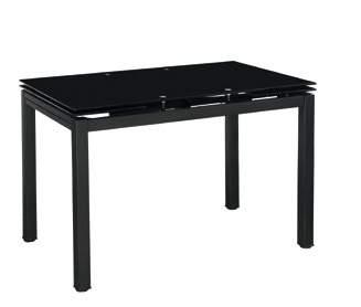 Tavoli 47 5077107 110/170x70x74 h cm Tavolo allungabile ISABELLE ISABELLE Extendable table Nero Black Piano vetro