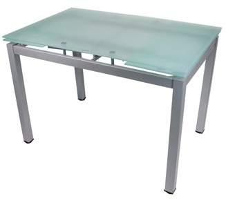 5080481 110/170x70x74 h cm Tavolo allungabile ISABELLE ISABELLE Extendable table Vetro Satinato + Gambe silver Frosted