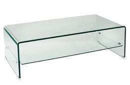 Vetro trasparente Tavolino in vetro temperato trasparente Tavolino rettangolare CALGARY Vetro trasparente Tavolino in vetro temperato trasparente