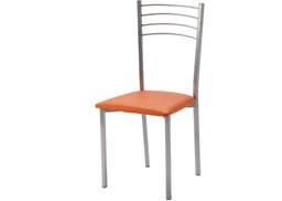 e schienale lino - gambe metallo finitura legno linen seat and back - wood finish metal legs 5082102 43x55x89,5 cm Sedia Eris Grigio Chiaro ERIS Chair