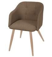 ARLENE Small armchair Grey Seduta e schienale lino - Gambe in Metallo con finitura legno Linen seat and Back - metal legs with wood finish 5082105 54x61,5x76 cm
