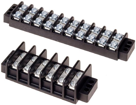 10 Connector products T200 and T200H double row terminal blocks Dimensions in Ratings* Volts 300 V (T200) T200-10SP T200 0.16 (4.0) 0.44 (11.2) A 0.16 (4.0) 1.12 (28.
