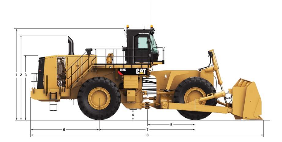 854K Wheel Loader Specifications Dimensions All dimensions are approximate.