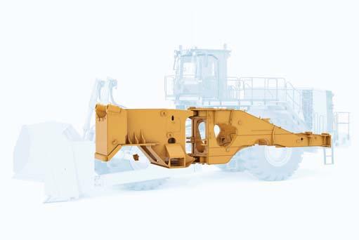 Full box-section frames absorb torsional forces during dozing, maintaining alignment for hitch pins and drive line.