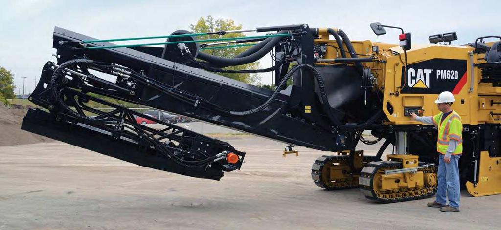 OPTIONAL DUST ABATEMENT SYSTEM Vacuum system ports to collecting conveyor housing and transition between collecting and loading conveyor to remove airborne
