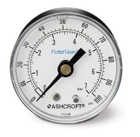 IQUID PRESSURE GAUGES ACCESSORIES IQUID PRESSURE GAUGES Easy-to-read gauges with bottom inlet connection or center back connection Patented spring-suspended movement protected by a corrosion- and