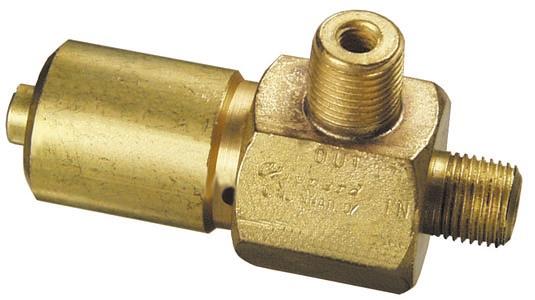 PV-1P Miniature pulse valve, a normally open 3-way valve that closes shortly after being pressurized and remains closed until supply pressure is exhausted and repressurized.