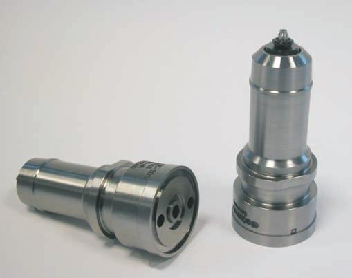 Hot-runner systems for plastics filled with metal or ceramic powders A further quality increase can be achieved by hot-runner nozzles and manifolds which are heated by a fluid.