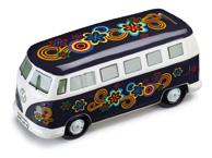 508 MONEY BOX Saving made cool: money box shaped like the VW Camper Van, with colourful hippy