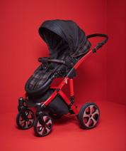 pattern, GTI rim design, red decorative stitching on the push handle In collaboration with the German pram manufacturer knorr-baby 000.084.417.