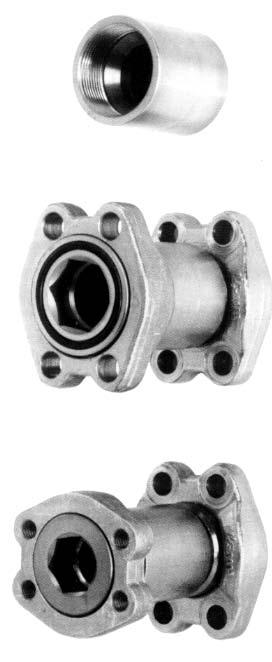 TM PORT CONNECTORS ADACONN PORT CONNECTORS with the ADAFLANGE and/or ADAFLANGEPORT flange adapters are used to improve performance, compactness and flexibility in plumbing 4-Bolt split flange type