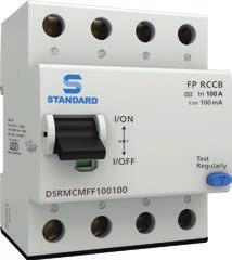 RCCB/ELCB HIGHER RATING RCCB (80A-100A) FEATURES Short circuit breaking with stand capacity 10kA Different knob position to indicate whether it is switched by a fault or manually switched OFF (mid