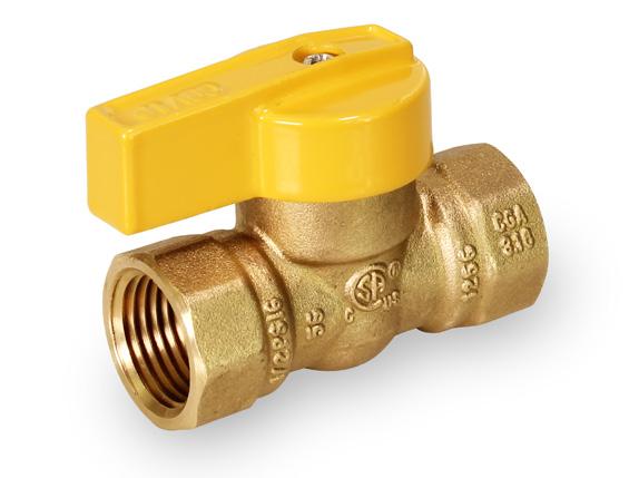 2 GAS & BALL ONE PIEE GAS VALVE One piece brass body for leak resistance and long valve life.