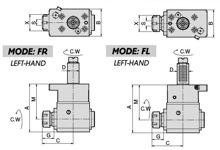 VDI Tool Holder OKUMA OKUMA D X S MAX RPM LT15M/ LT300/ LT300MYW OK-LT-DA40-32A 40 2-20 ER32 Dimensions ( mm ) A B C G 38 6000 74.5 55.