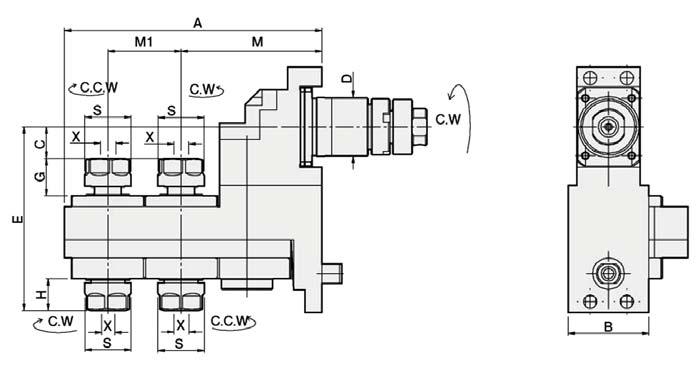 VDI Tool Holder CITIZEN AXIAL MILLING AND DRILLING HOLDER (unit: mm) CITIZEN D X GSE-907 GSC907- DA25ER11 S Max rpm A B G 25 1-7 ER11 19 6000 60.5 30 19.