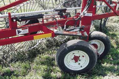 Like all H&S Rakes, the HDX Series Rakes have a proven ground pressure system and rake arm design. The X-17 & X-19 Rakes have 100% coverage, there is no need for center kicker wheels.