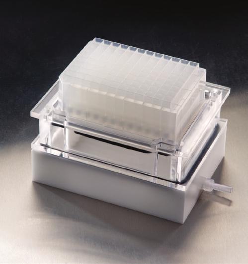 Extraction plate can accommodate (48) 4.5 ml SPE columns in a staggered array. Elute samples directly into 12 x 75 mm test tube or 2 ml analytical vials.