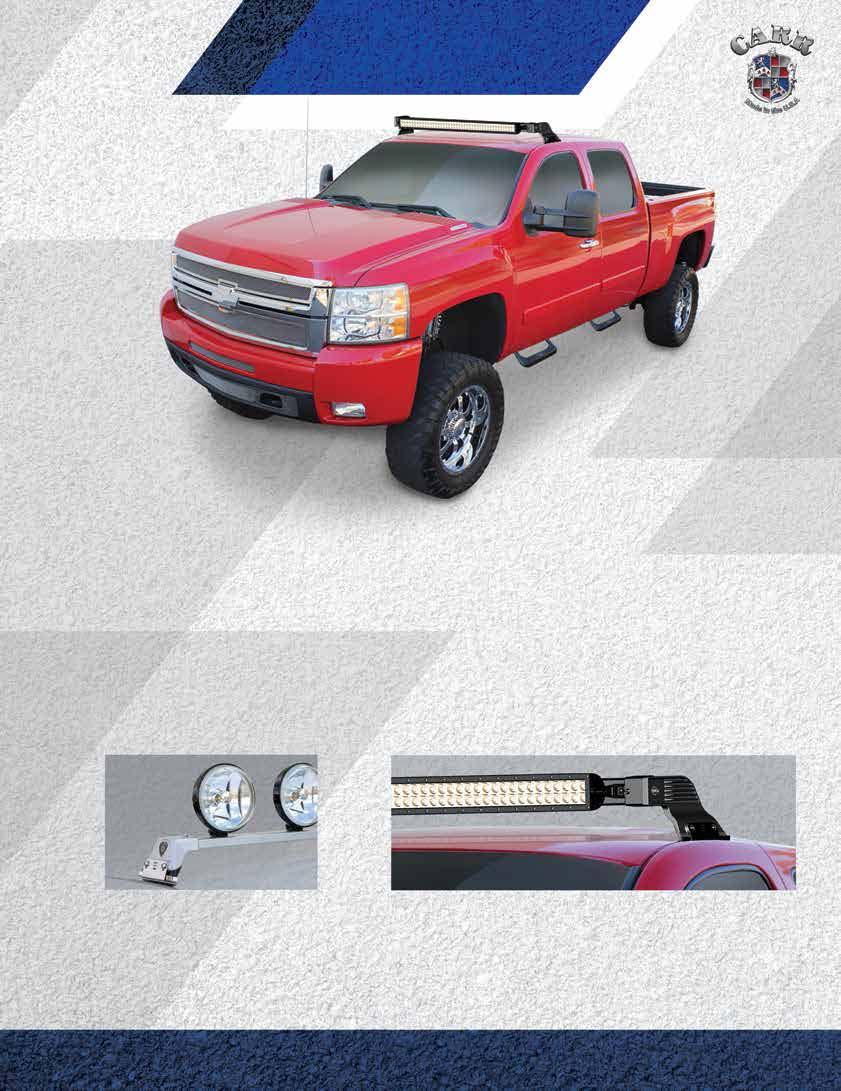 LIGHT BARS LOW PROFILE & C-PROFILE ROTA LIGHT BARS LIGHTS NOT INCLUDED Available in three finishes, the bars feature a stainless steel crossbar. The and bars feature a powder coated crossbar.