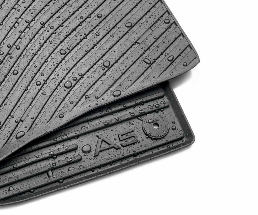 26 A5 S5 Accessories Audi Guard Comfort and Protection 27 All-weather floor mats Deep-ribbed,