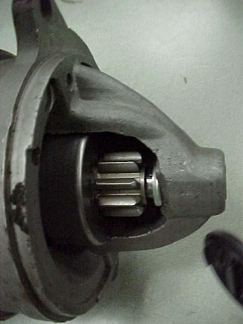 Starter drive pinion uses and over-running clutch.