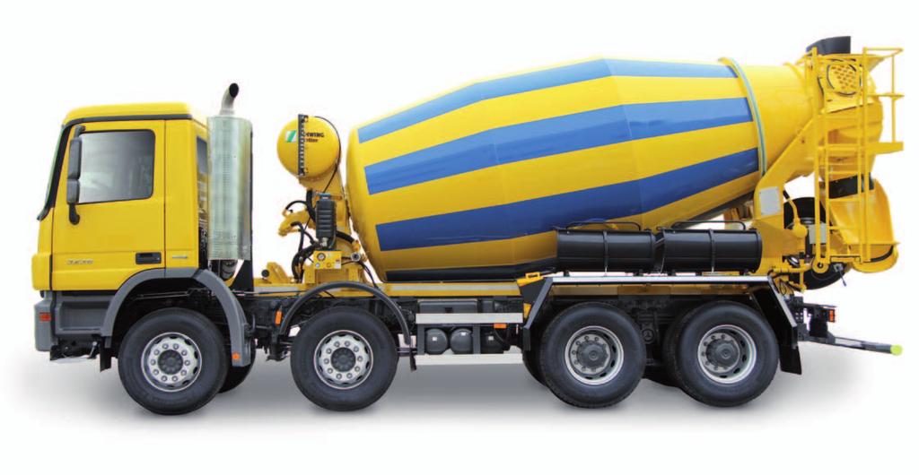Stetter truck mixers of the Heavy Duty Line are laid out for highest demands such as mixing in connection with dry batching plants or for extremely large ready-mix concrete quantities.