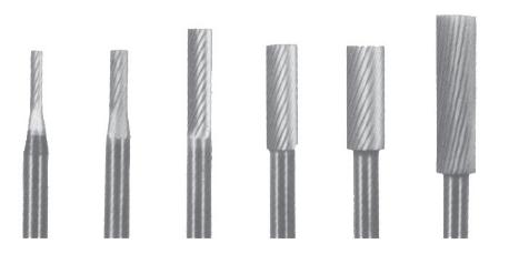 Rotary Files High Speed Steel--Straight Cylindrical-- Shank File Head Diameter Head Length Standard Cut Coarse Cut Fine Cut Unit Price 2501-A 1/8 100201