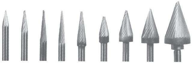 Rotary Files High Speed Steel--Cone-- Shank File Head Diameter Head Length Standard Cut Coarse Cut Fine Cut Unit Price 2535 101874 101886 101898 8.42 2535-A 101904 101916 101928 9.