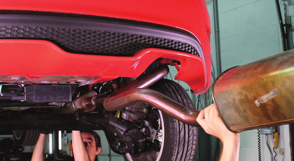 If your vehicle is equipped with the Mishimoto downpipe, use the hardware provided with the downpipe. 18.