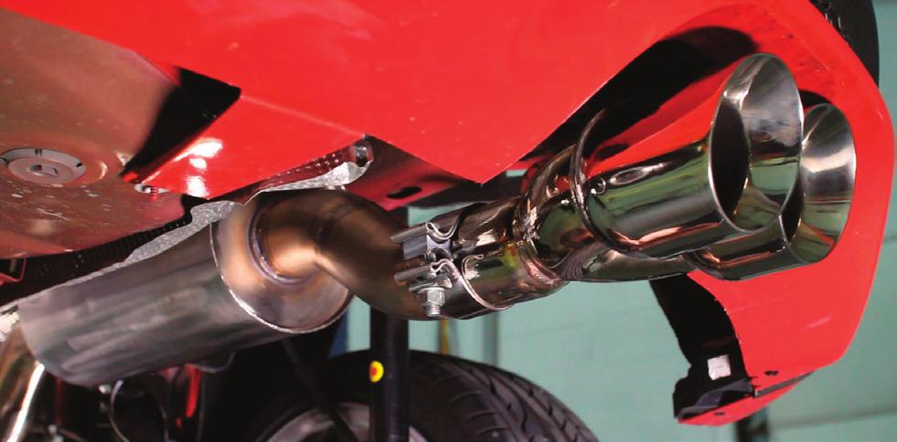 Position the clamp so that the hardware is not at the lowest point on the exhaust. 24.