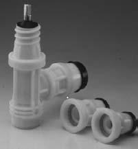 6 Service Valve, angle type, with external thread and socket for PE pipe, restraint, PN 16, of POM, DN 1" / d 25, 32, 40, 50 and 63 mm with external thread connection 2" for mounting onto saddle, 1½"