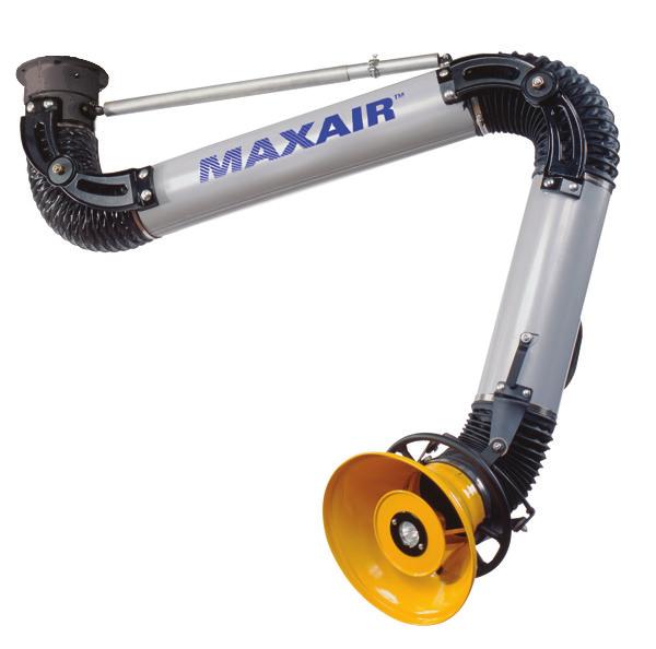 .. Multi-application equipment Welding Gouging Dusts Cutting Grinding Fumes Extrusion lines Gases Table/bench mount model Typical applications for the MAXAIR fume arms 3 [75 mm] and 4 [100 mm]