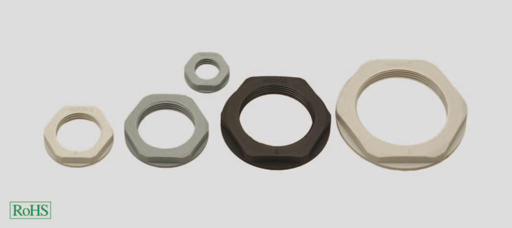 Cable Glands / made of plastic for standard applications KMKPAMB counternut with collar KMKPAMB The counternut made of polyamide.
