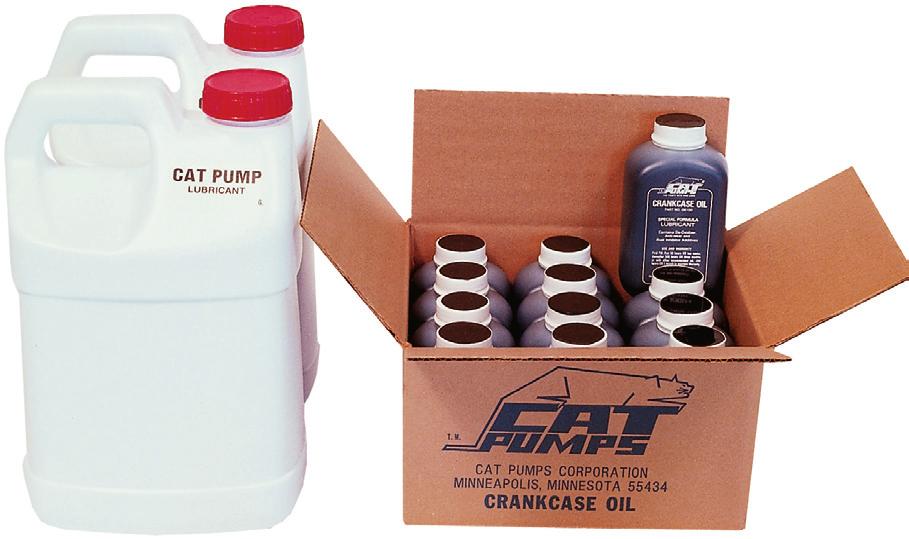 Maintenance & Storage 6 Maintenance & Storage 1. Change the oil after intial 50 hours. Use CAT PUMPS Oil, part number CC6100-1 for 21 oz. bottles or CC6105-1 for 2.5 gallon jug. (Fig.