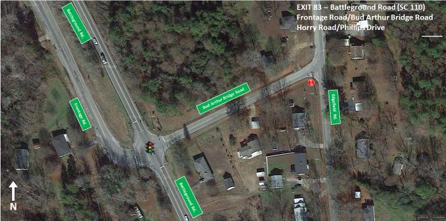Bud Arthur Bridge Road and Edgefield Road The intersection of Bud Arthur Bridge Road (S-42-1015) and Edgefield Road is an unsignalized intersection located approximately 500 feet east of the Bud