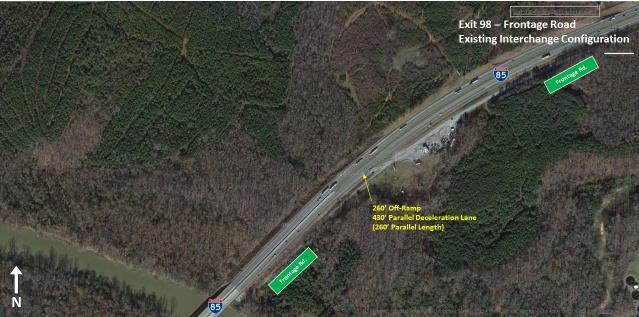 the distance of travel necessary to use the northbound on-ramp at Exit 96. However, there are no signs on Victory Trail Road approaching Gaffney Ferry Road that direct traffic to this ramp.