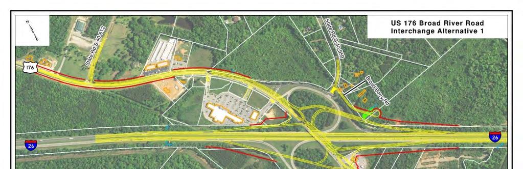 Interstate 26 Exit 85 Interchange Modification Report Alternative 1, the DDI, was selected as the Preferred Alternative for Exit 97.