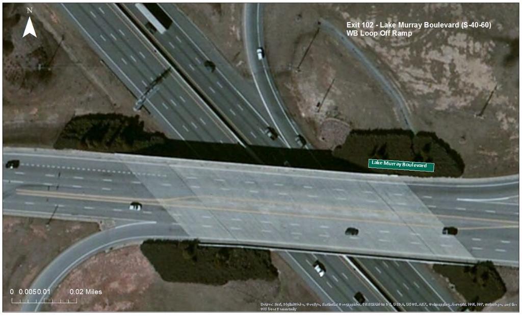 Westbound On-Ramp Figure 38 - Exit 102: Lake Murray