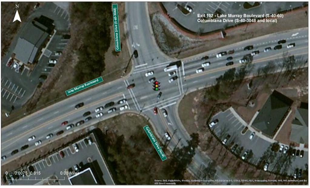 Interstate 26 Widening Traffic Analysis Report Adjacent intersections Two intersections are located in the vicinity of the interchange.