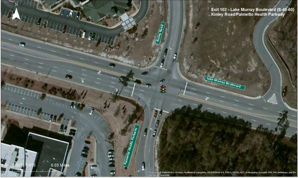 Interstate 26 Widening Traffic Analysis Report Lake Murray Boulevard and Palmetto Health Parkway/Kinley Road (S-40-670) The intersection of Lake Murray Boulevard with Palmetto Health Parkway is a