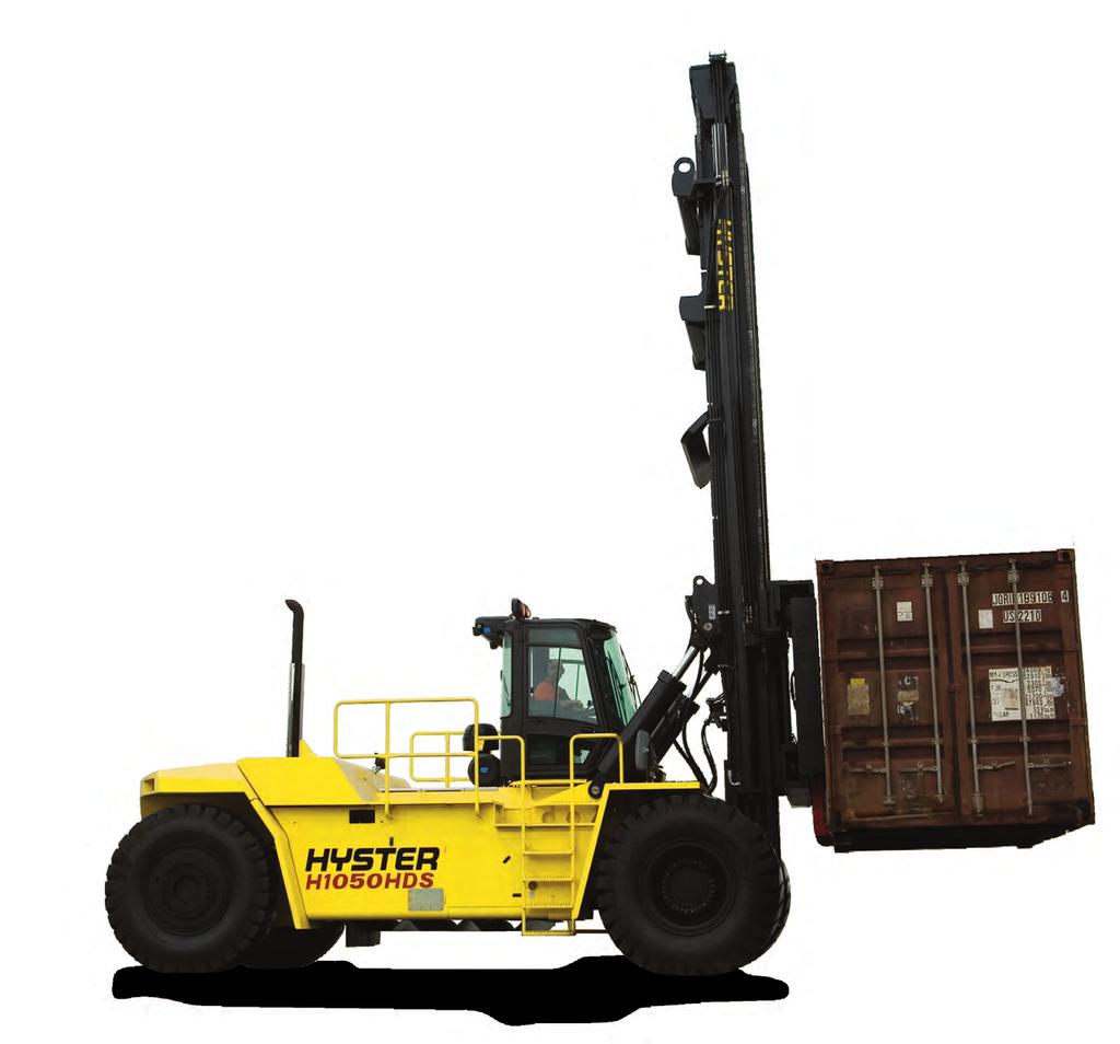 Hyster Tier 4 emissions solution INTELLIGENT DESIGN The ECO-eLo function, together with the use of cooling on demand, auto-speed hydraulics and idle management, reduce overall operating costs.