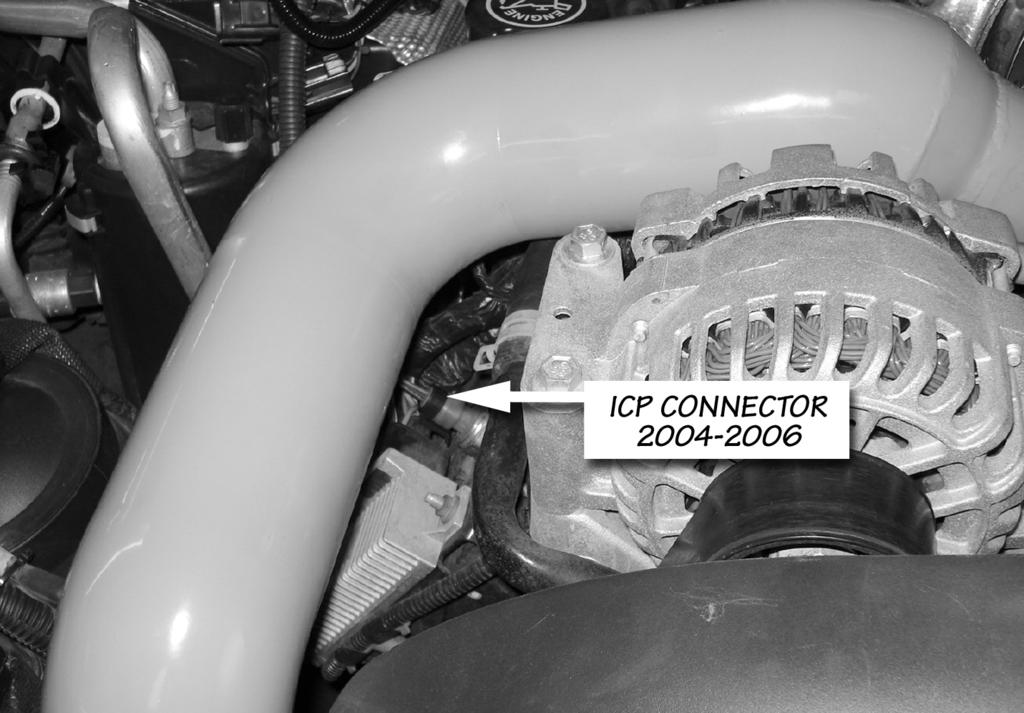 Figure 8 2004-2007 Model 7. Unplug the factory connector and plug it into the corresponding male ICP sensor connector on the Banks Bullet harness.
