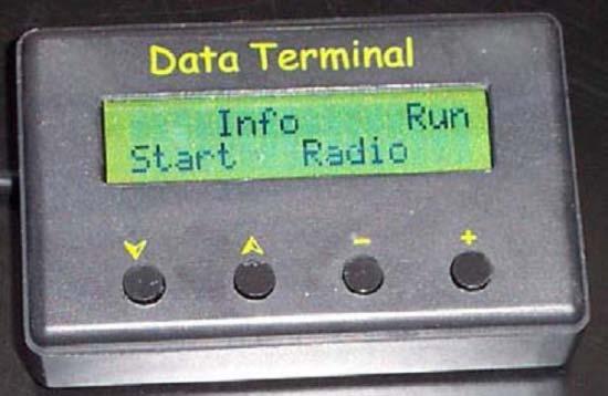 Start: To the parameters used on startup Info: Information and test menus Radio: Programming