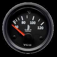 120 0 TEMP GAUGE, electrical Suitable for most vehicles. Illumination 12V included. For more matching sender units refer to page 60. Adaptors are listed on page 61. Temperature Gauge - Water Part No.