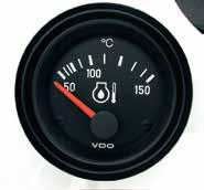 TEMPERATURE GAUGES, electrical Suitable for most vehicles and machines. Illumination 12V or 24V included. For matching sender units refer to page 60. Temperature Gauge - Water Part No.