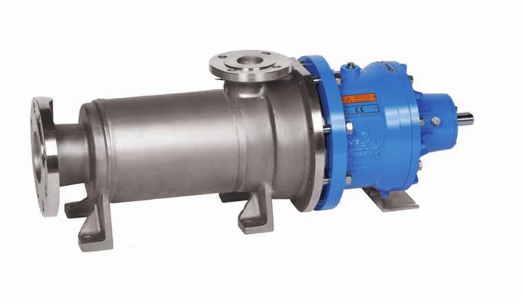 Magnet Drive Side Channel Pump SLM SVS, Grease-Lubricated Flow Rate: max. 42 m³/ h Delivery Head: max. 470 m L.C. Temperature Range: -120 C to +250 C Pressure Rating: max.