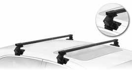 original factory-installed side rails Cross rail used to attach cargo boxes and cargo bags Fits most vehicles with factory railings 72320 /SR1009 Includes two crossbars, mounting clamps, and locks